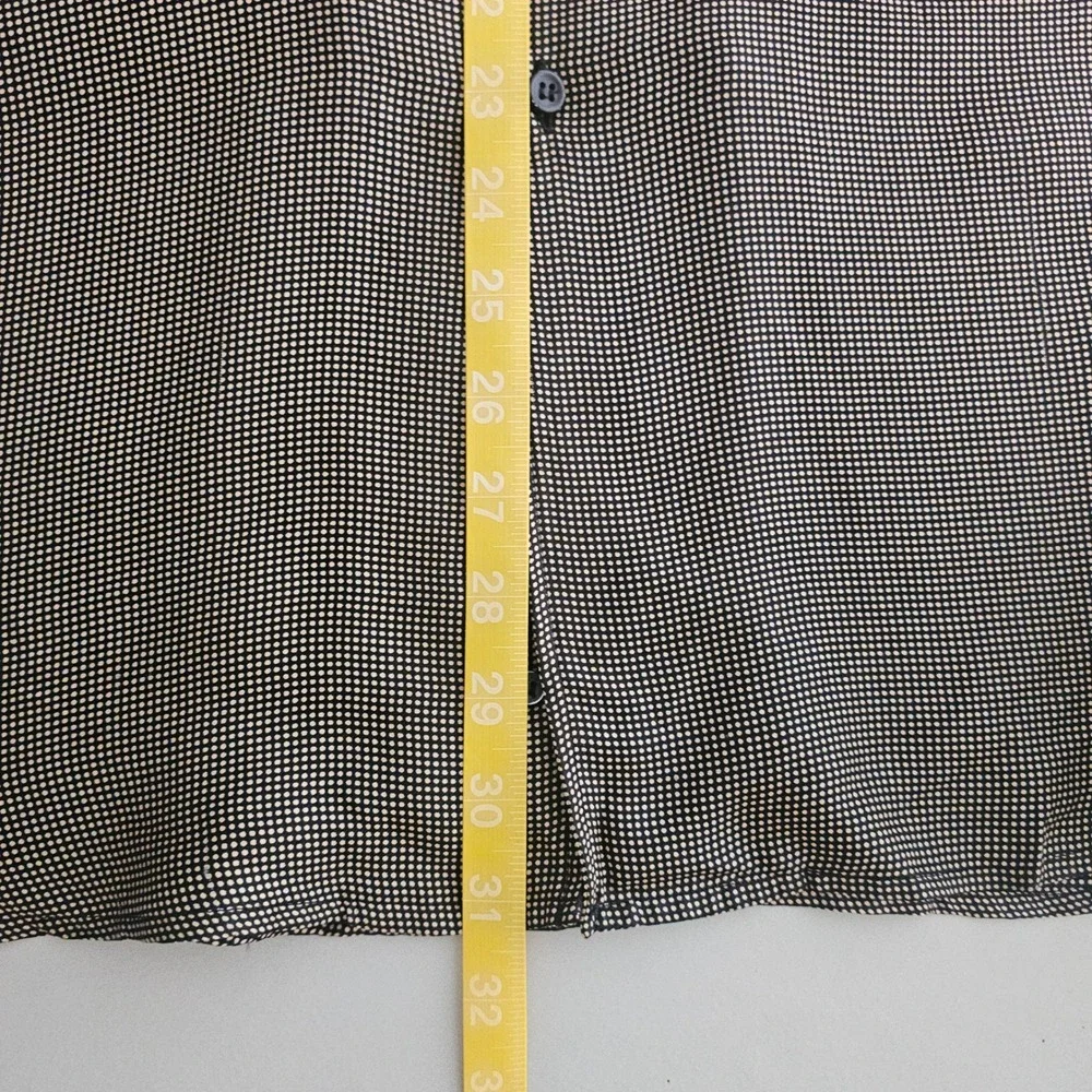 Gucci Mens Silk‎ Button Down Shirt 43/17 Brown Micro Dot GG Logo Pocket Italy